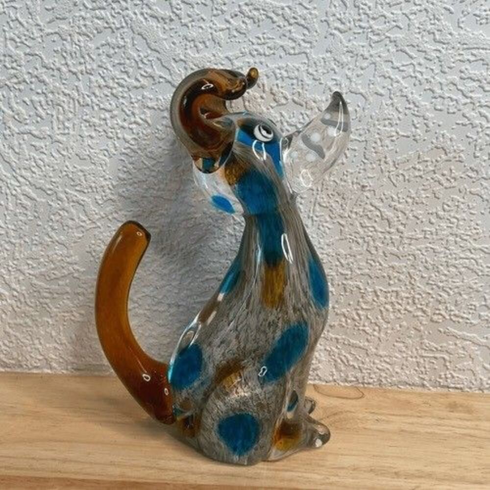 New without box Dale Tiffany Maximo Dog‎ Handcrafted Art Glass Figurine 8" Tall